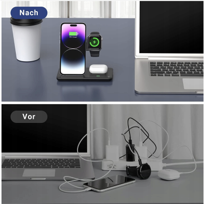 Bezprzewodowa stacja ładująca 3w1 Z11 czarna