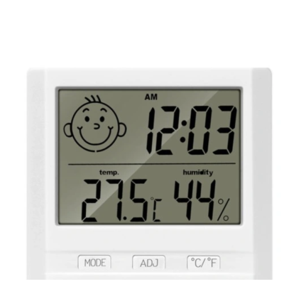 Termometr cyfrowy z higrometrem LCD biały