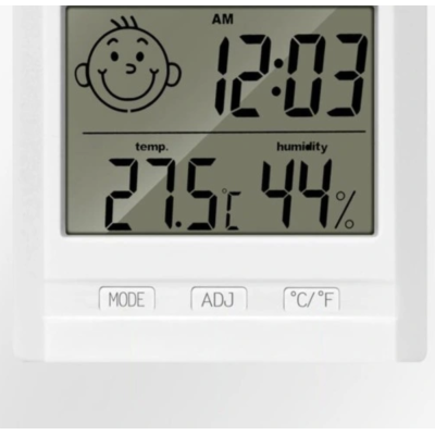 Termometr cyfrowy z higrometrem LCD biały