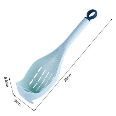 Łyżka Kuchenna Wielofunkcyjna Łyżka Cedzakowa Tarka 2szt 29cm niebieskie