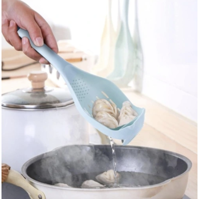 Łyżka Kuchenna Wielofunkcyjna Łyżka Cedzakowa Tarka 2szt 29cm niebieskie
