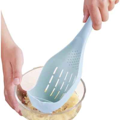 Łyżka Kuchenna Wielofunkcyjna Łyżka Cedzakowa Tarka 2szt 29cm niebieskie