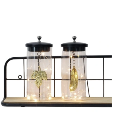 Lampa stołowa dekoracyjna z wiszącym liściem i piórem bezprzewodowa 18cm