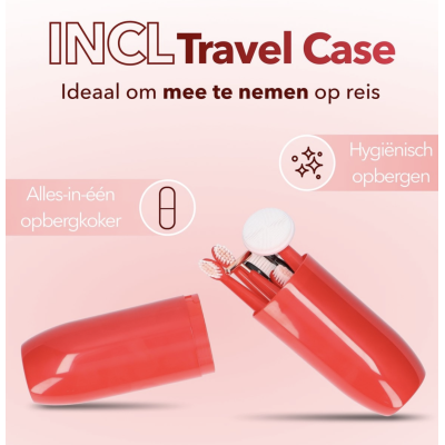 Szczoteczka soniczna do oczyszczania twarzy mycia zębów zestaw 3w1 czerwona Beauty Rytmz