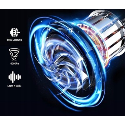 Odkurzacz samochodowy ręczny bezprzewodowy USB-C zestaw z końcówkami